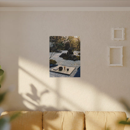 Zen Tea Ceremony in Golden Hour | Karesansui Canvas Art