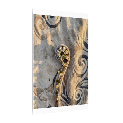 Fern Unfurling Canvas Art | Winter Japandi Japanese Pattern Art