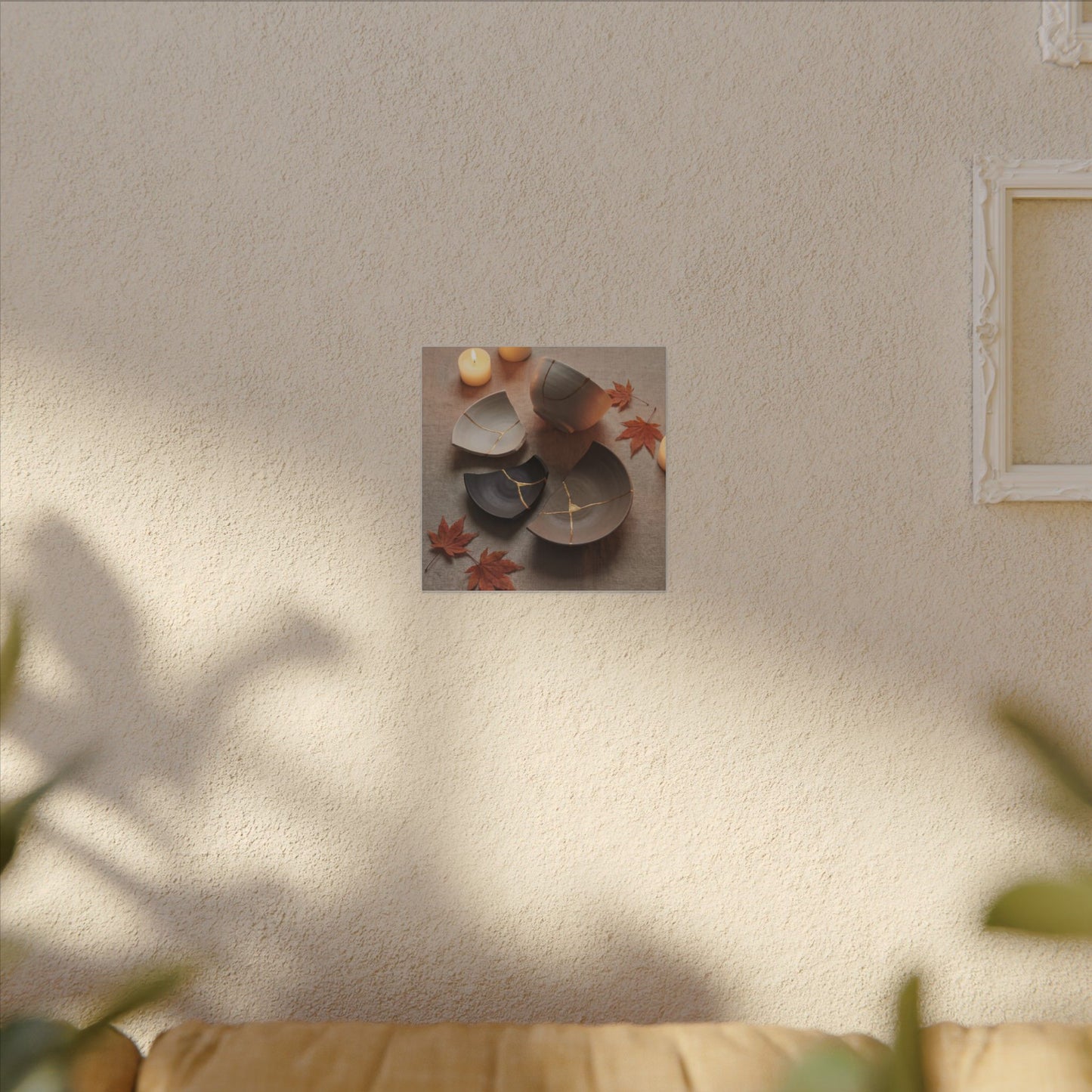 Candlelight Broken Pottery Canvas Art - Japandi Ma