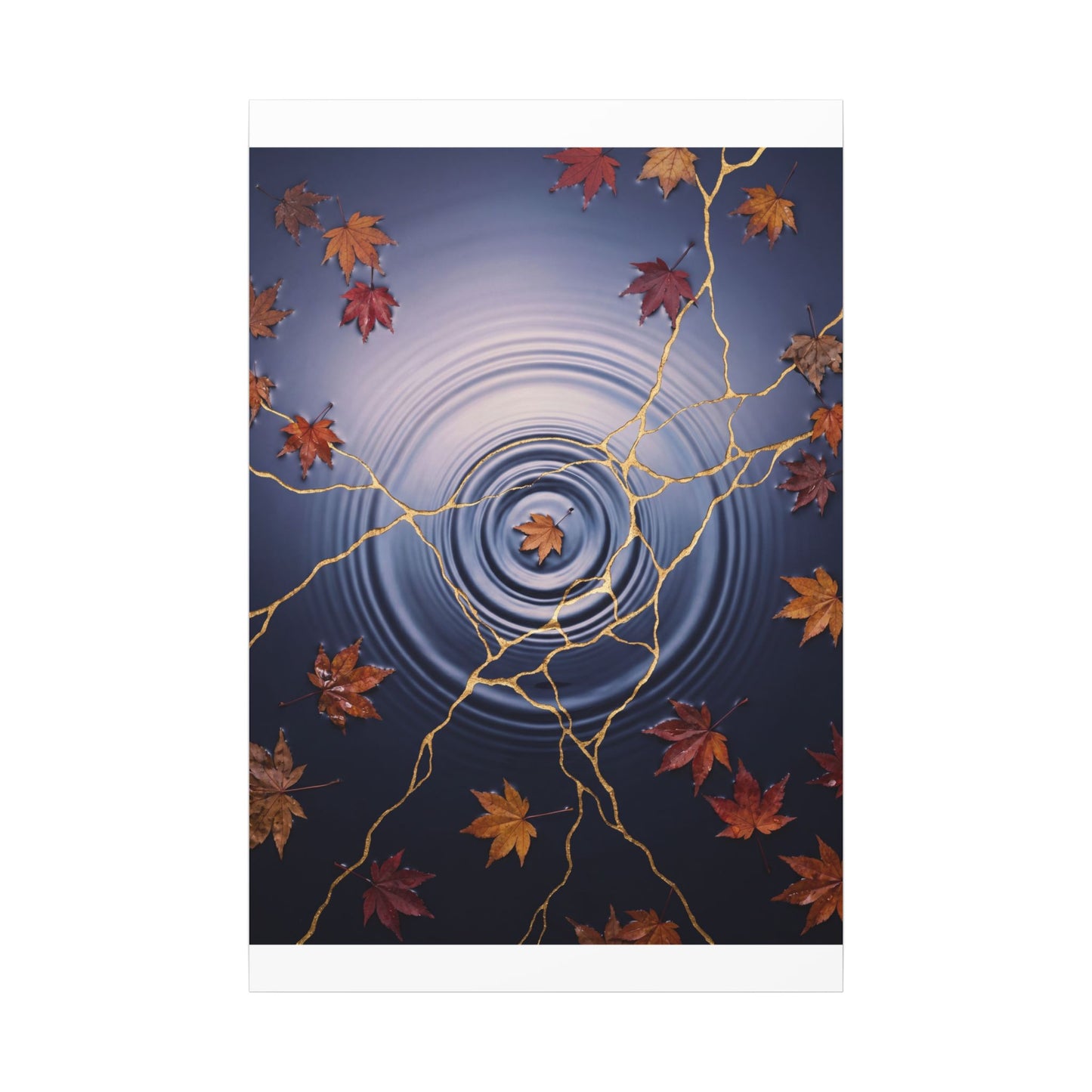 Kintsugi Water Ripple in Dawn | Gold Vein Canvas Art