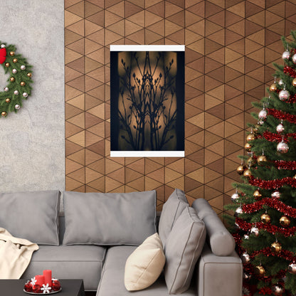 Golden Hour Shadow Play Wall Art Print - Dark Japandi Seijaku