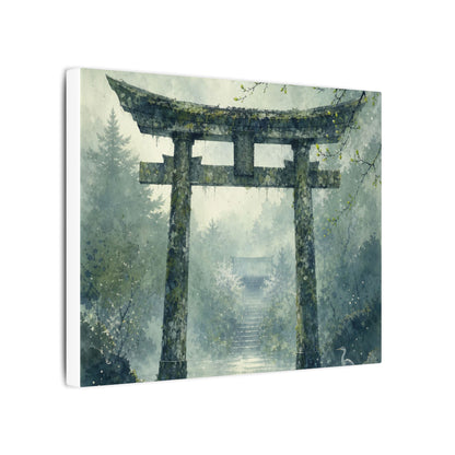 Earthy Torii Gate Canvas Art - Watercolor Japandi