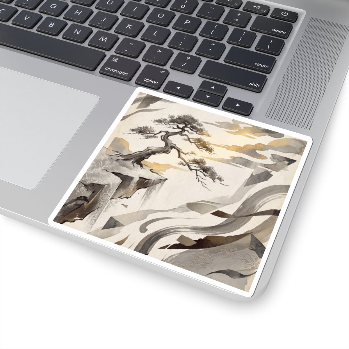 Golden Hour Pine Tree Sticker - Japandi Seijaku Art Print
