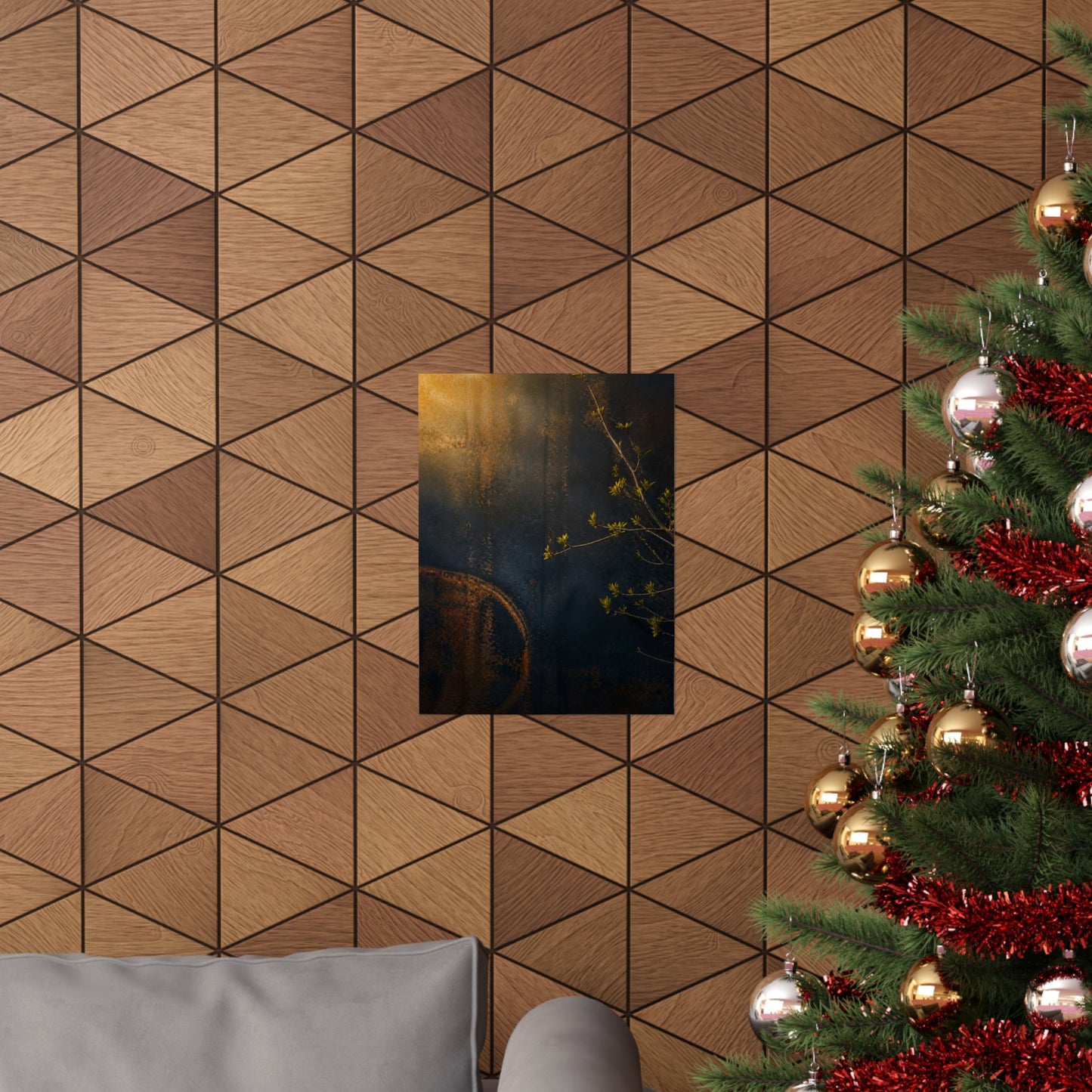 Golden Hour Rust Patina Wall Art Print - Dark Japandi Ma