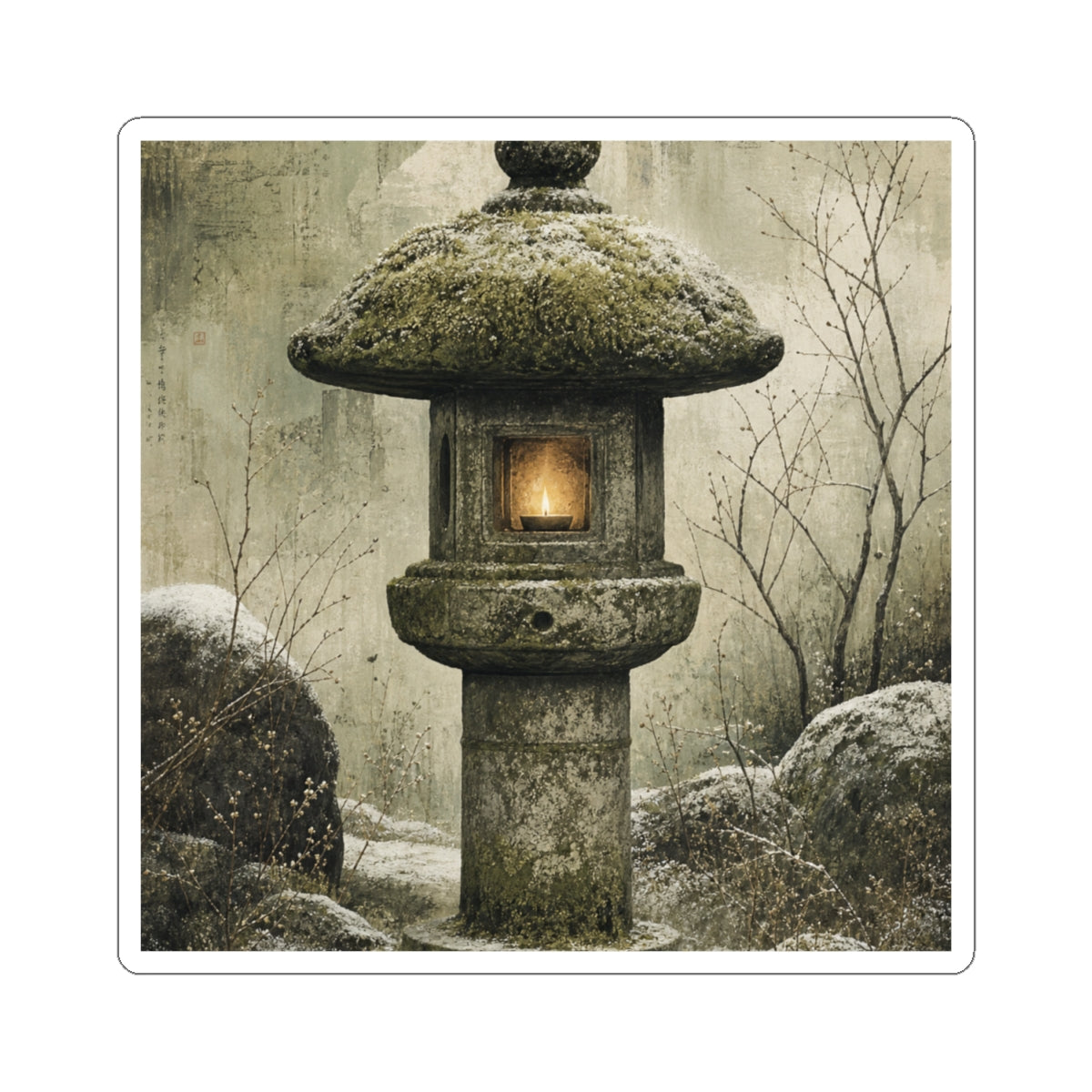 Ma Stone Lantern Sticker - Japandi Texture