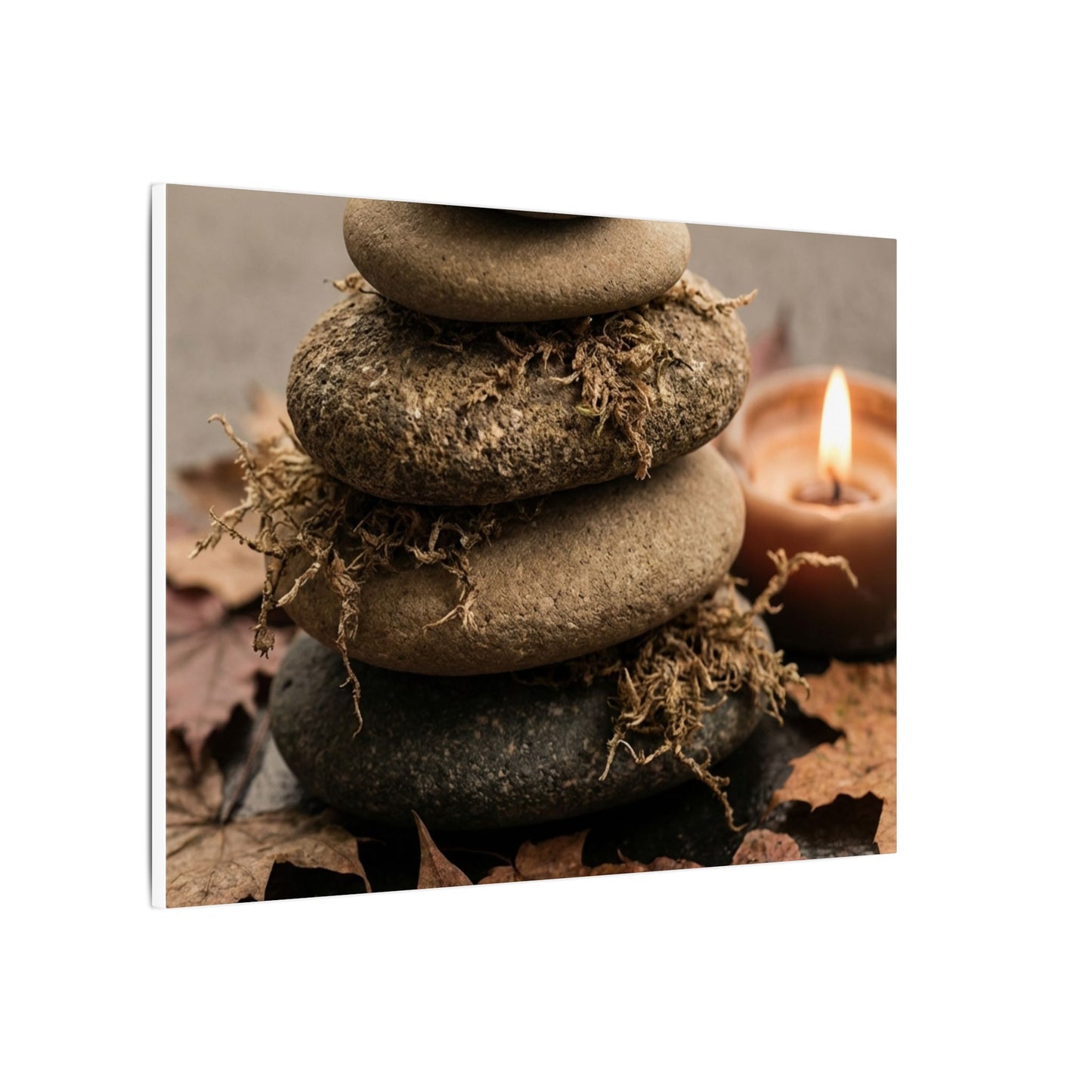 River Stones Canvas Art | Autumn Japandi Texture Art
