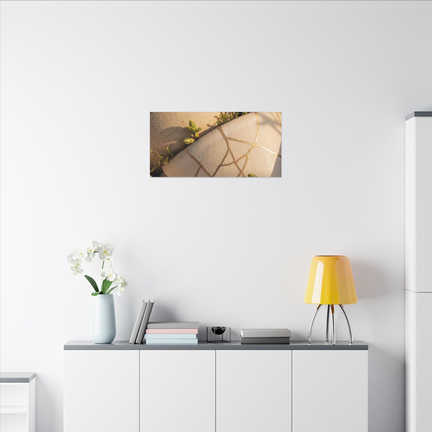 Spring Broken Pottery Gold Vein Canvas Art | Beautiful Decor