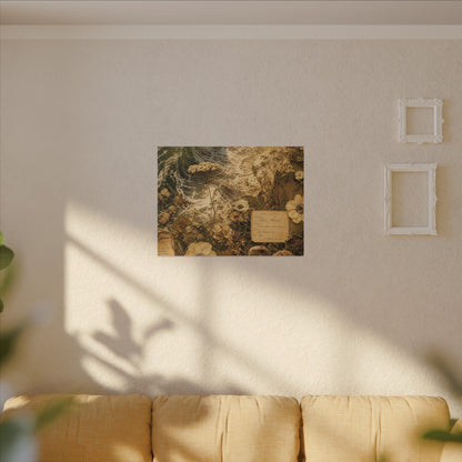 Spring Ocean Wave Herbarium Canvas Art | Nostalgic Decor
