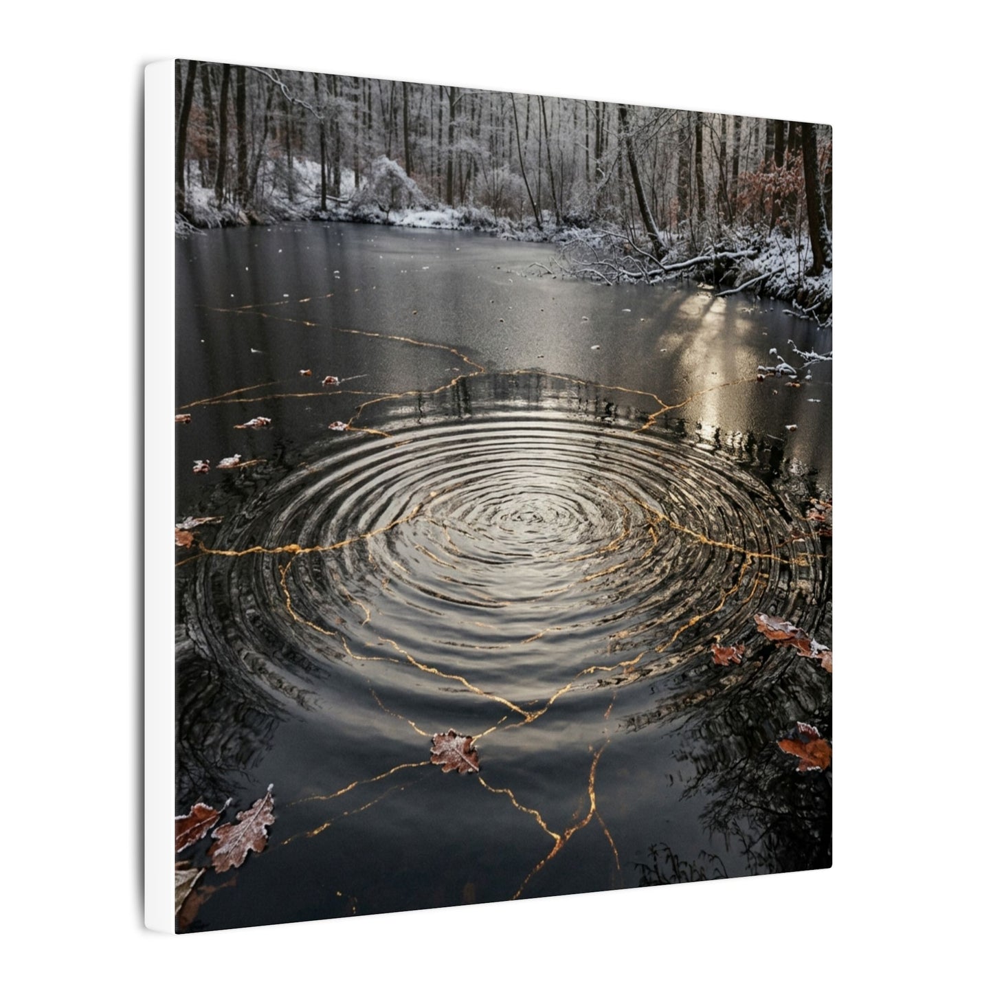 Water Ripple Broken Beauty Canvas Art | Artful Kintsugi Art