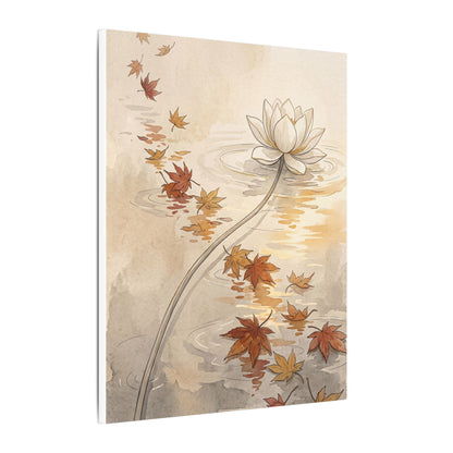 Lotus Flower Canvas Art | Autumn Japandi Minimal Line Art