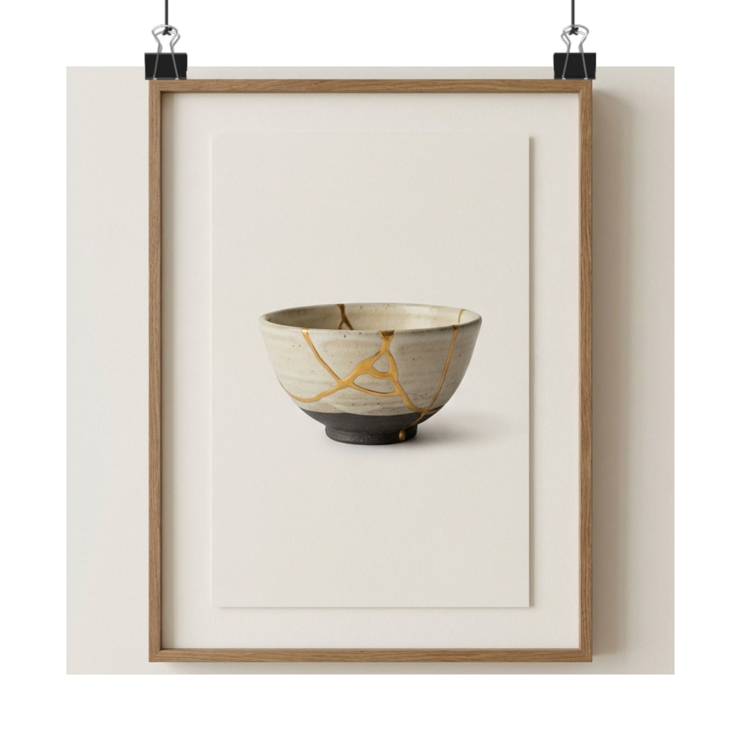 Kintsugi Charcoal Wall Art Print Art Print