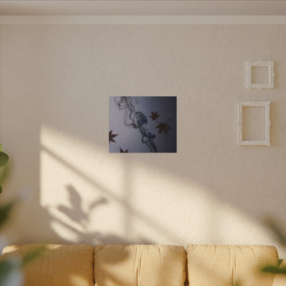 Dark Japandi Incense Smoke in Dawn | Moody Minimal Canvas Art