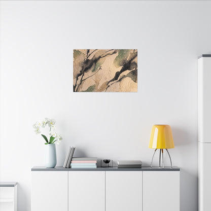 Japandi Shadow Play in Golden Hour | Watercolor Canvas Art