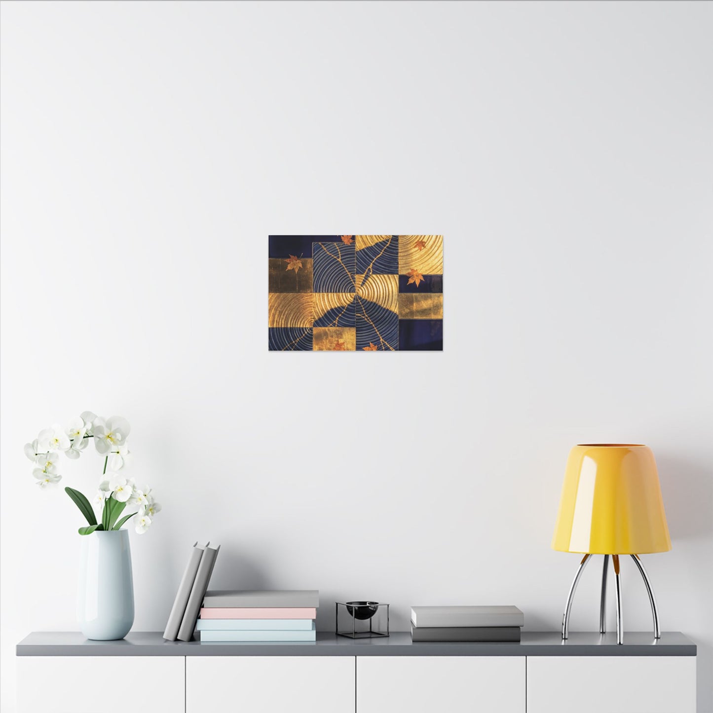 Autumn Water Ripple Crackle Gold Canvas Art | Artful Decor