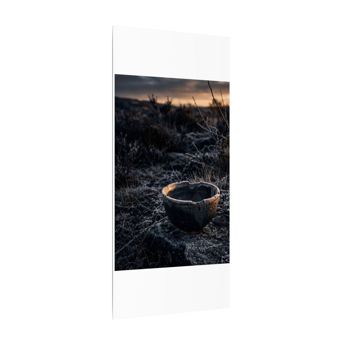 Kanso Ceramic Bowl Canvas Art - Dark Japandi Dark Texture