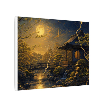 Spring Moonlit Garden Gold Vein Canvas Art | Resilient Decor
