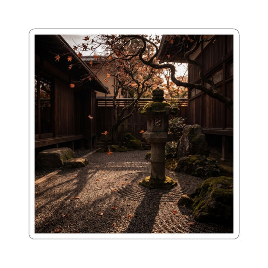Atmospheric Stone Lantern Sticker - Shadow Zen Dark Japandi