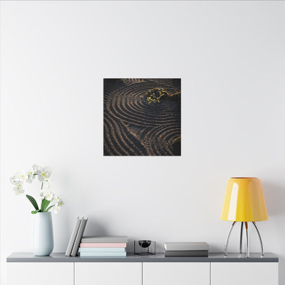Spring Rock Garden Shadow Zen Canvas Art | Atmospheric Decor
