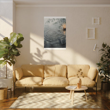 Water Ripple Sumi E Canvas Art | Calm Zen Art