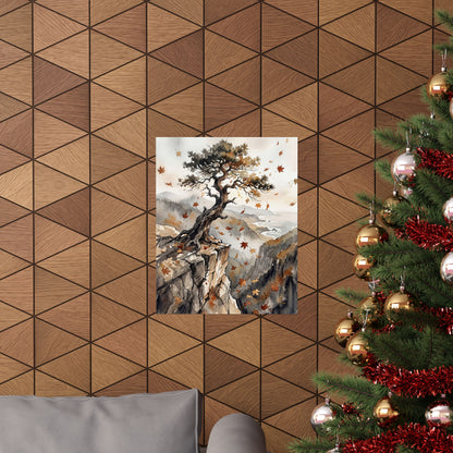 Pine Tree Watercolor Wall Art Print | Earthy Japandi Art