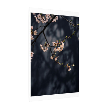 Cherry Blossom Moody Minimal Canvas Art | Bold Dark Japandi Art
