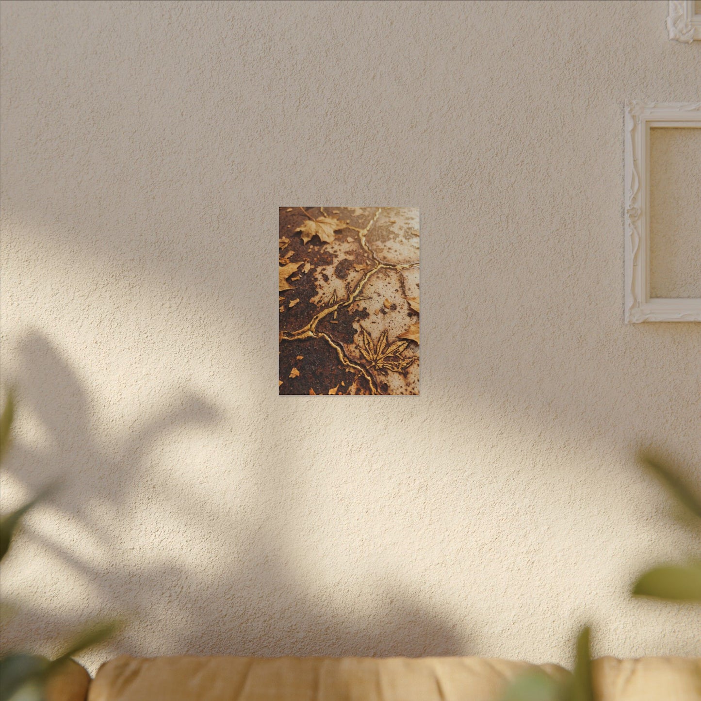 Kintsugi Rust Patina in Golden Hour | Gold Vein Canvas Art