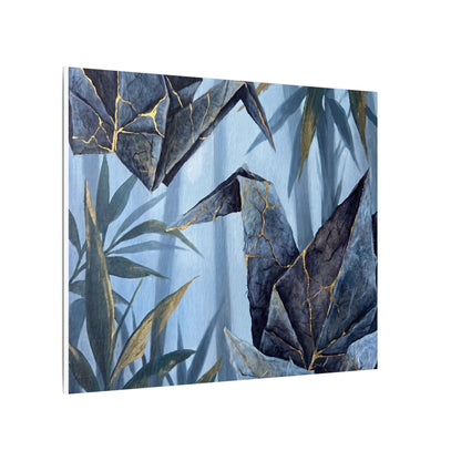 Paper Fold Canvas Art | Summer Kintsugi Crackle Gold Art