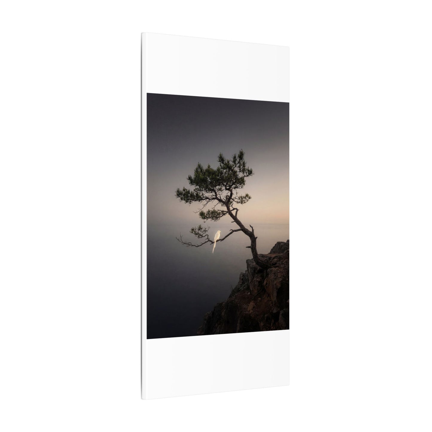 Dawn Pine Tree Canvas Art - Dark Japandi Datsuzoku