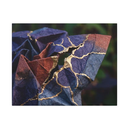 Philosophical Paper Fold Canvas Art - Gold Vein Kintsugi