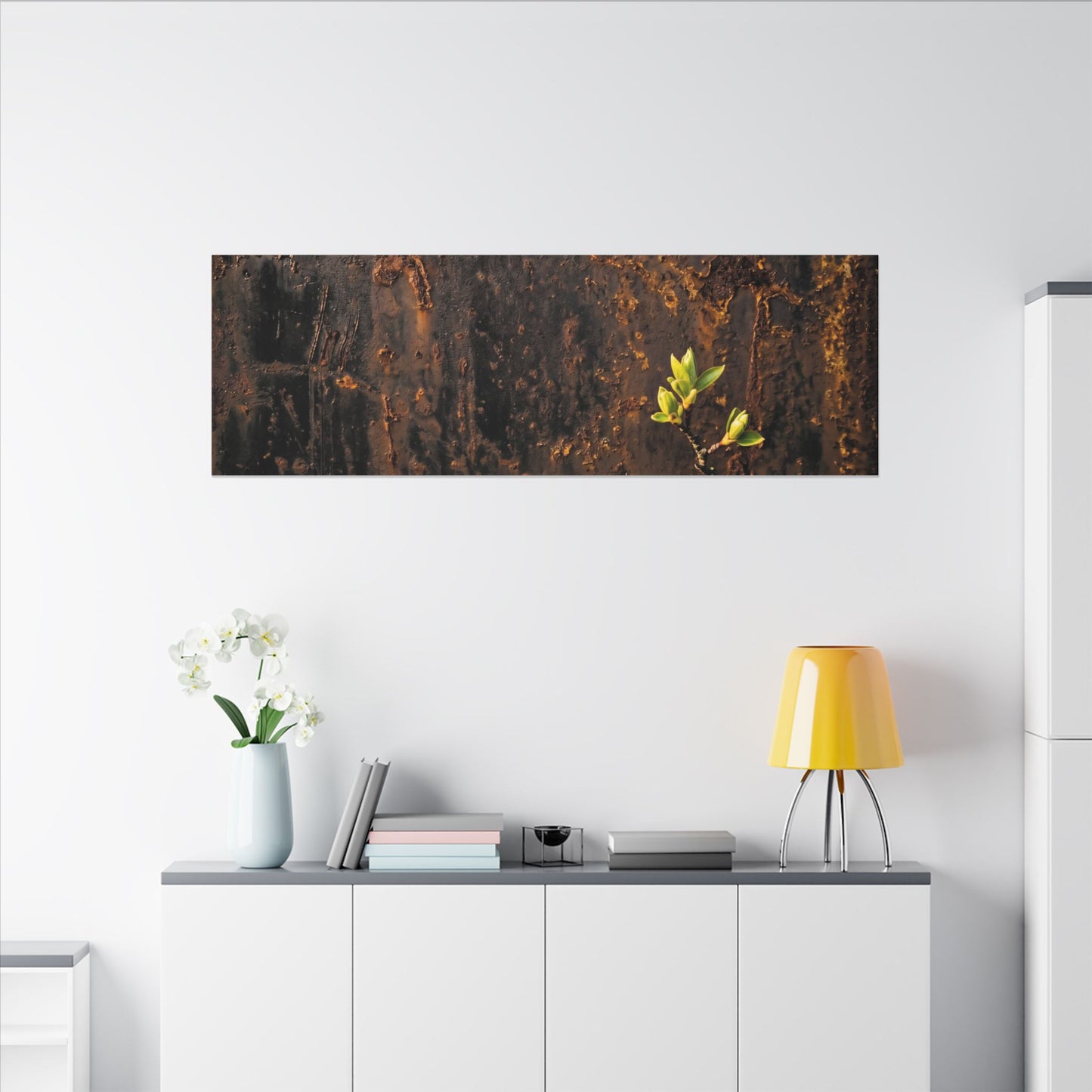 Golden Hour Rust Patina Canvas Art - Dark Japandi Fukinsei