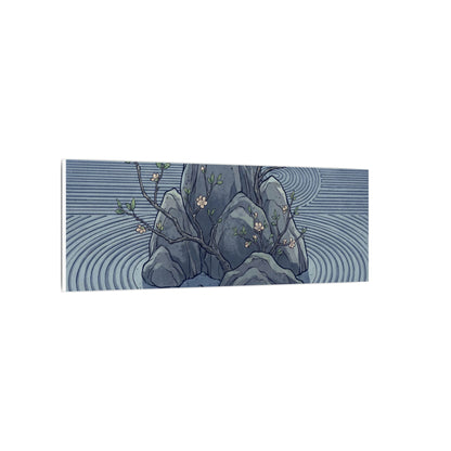 Spring Rock Garden Ukiyo E Inspired Canvas Art | Tranquil Decor