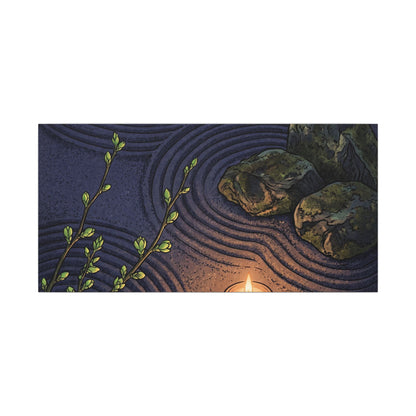 Mono No Aware Rock Garden Canvas Art - Zen Ukiyo E Inspired