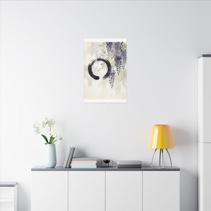 Wisteria Enso Canvas Art | Serene Zen Art