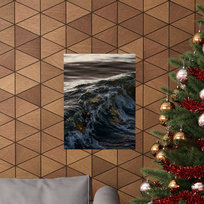 Mono No Aware Ocean Wave Wall Art Print - Dark Japandi Moody Minimal