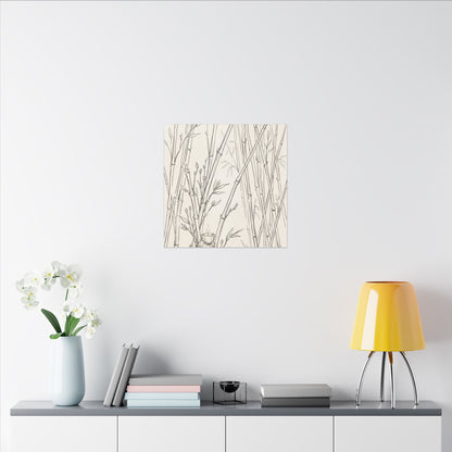Candlelight Bamboo Grove Canvas Art - Japandi Fukinsei