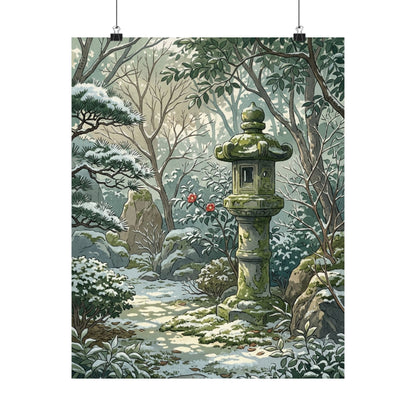 Dappled Stone Lantern Wall Art Print - Japandi Datsuzoku