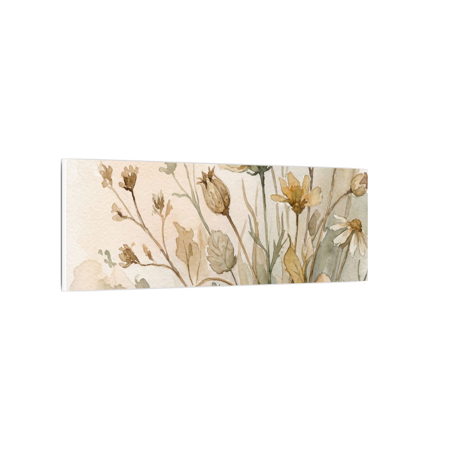 Summer Dried Flowers Watercolor Canvas Art | Elegant Decor