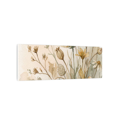 Summer Dried Flowers Watercolor Canvas Art | Elegant Decor