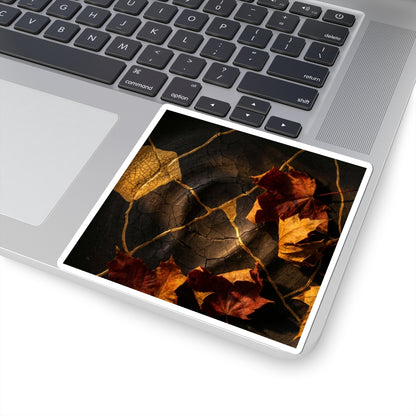 Shadow Play Sticker | Autumn Kintsugi Crackle Gold Art