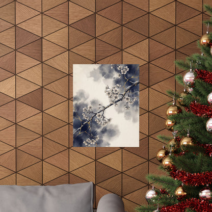 Beautiful Cherry Blossom Wall Art Print - Gold Vein Kintsugi