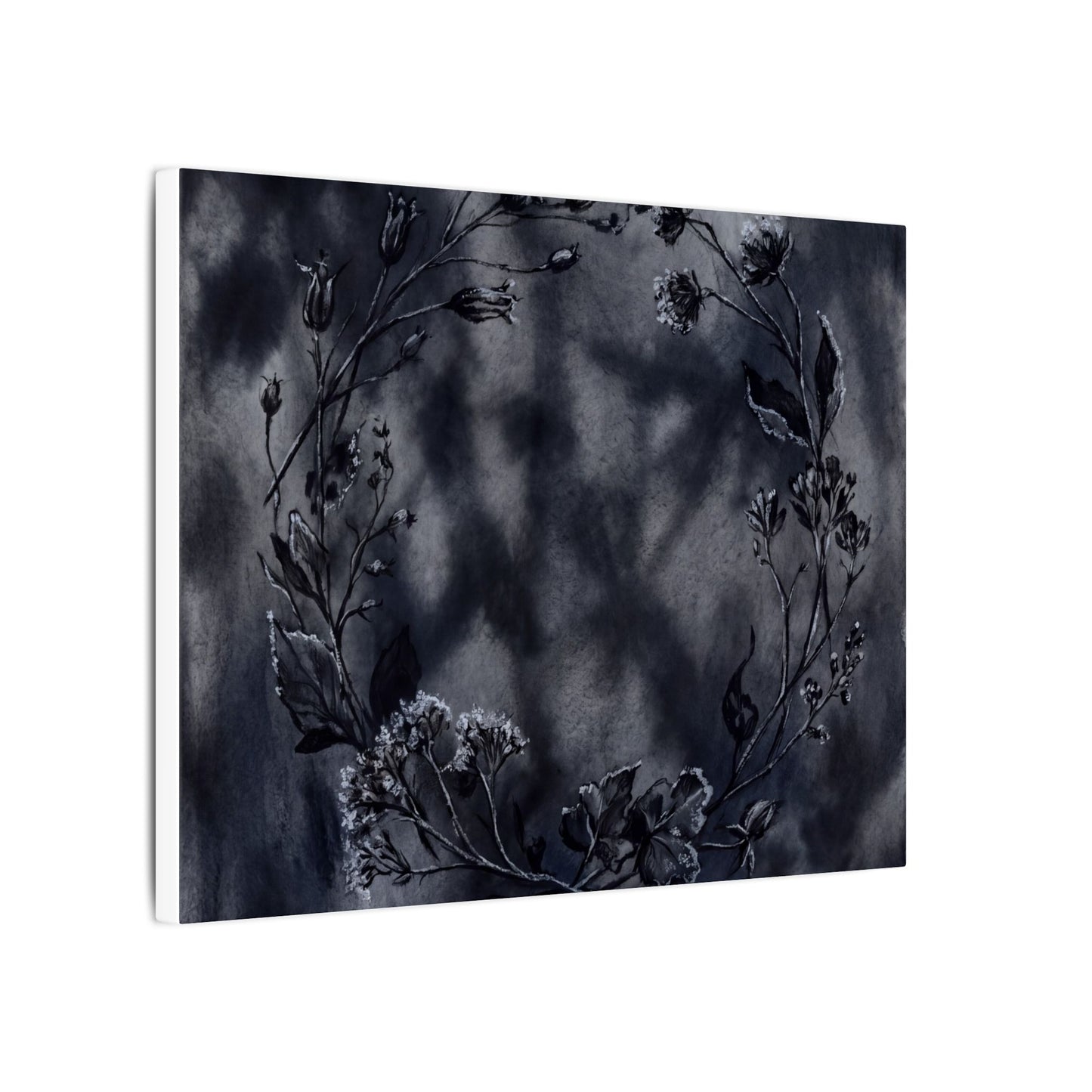 Dried Flowers Canvas Art | Winter Dark Japandi Shadow Zen Art