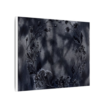 Dried Flowers Canvas Art | Winter Dark Japandi Shadow Zen Art