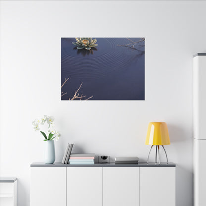 Lotus Flower Canvas Art | Winter Zen Karesansui Art