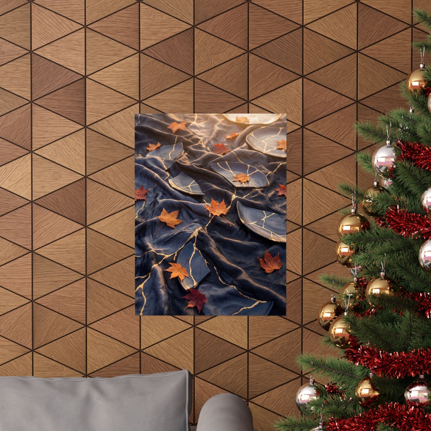 Silk Drape Gold Repair Wall Art Print | Artful Kintsugi Art