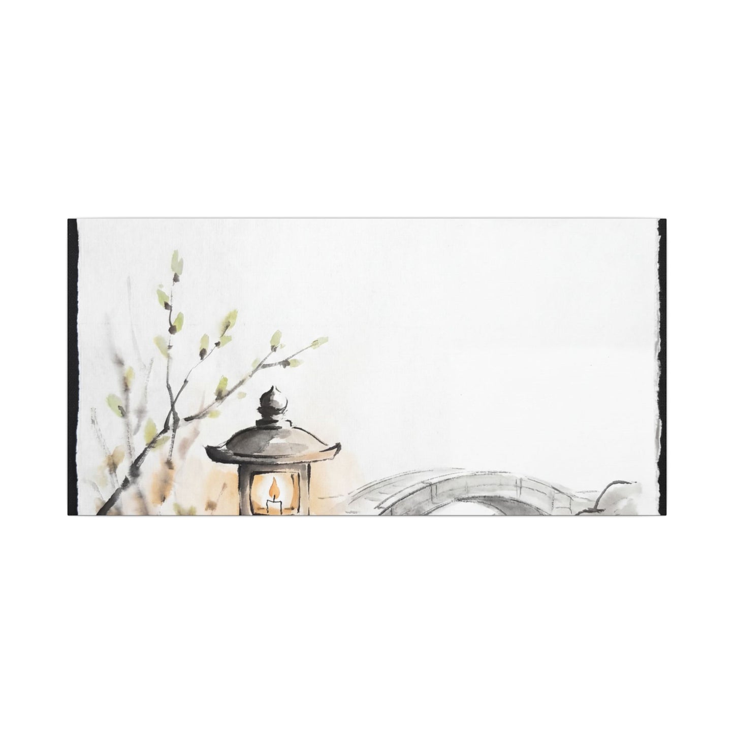 Moonlit Garden Spring Canvas Art | Zen Contemplative Design