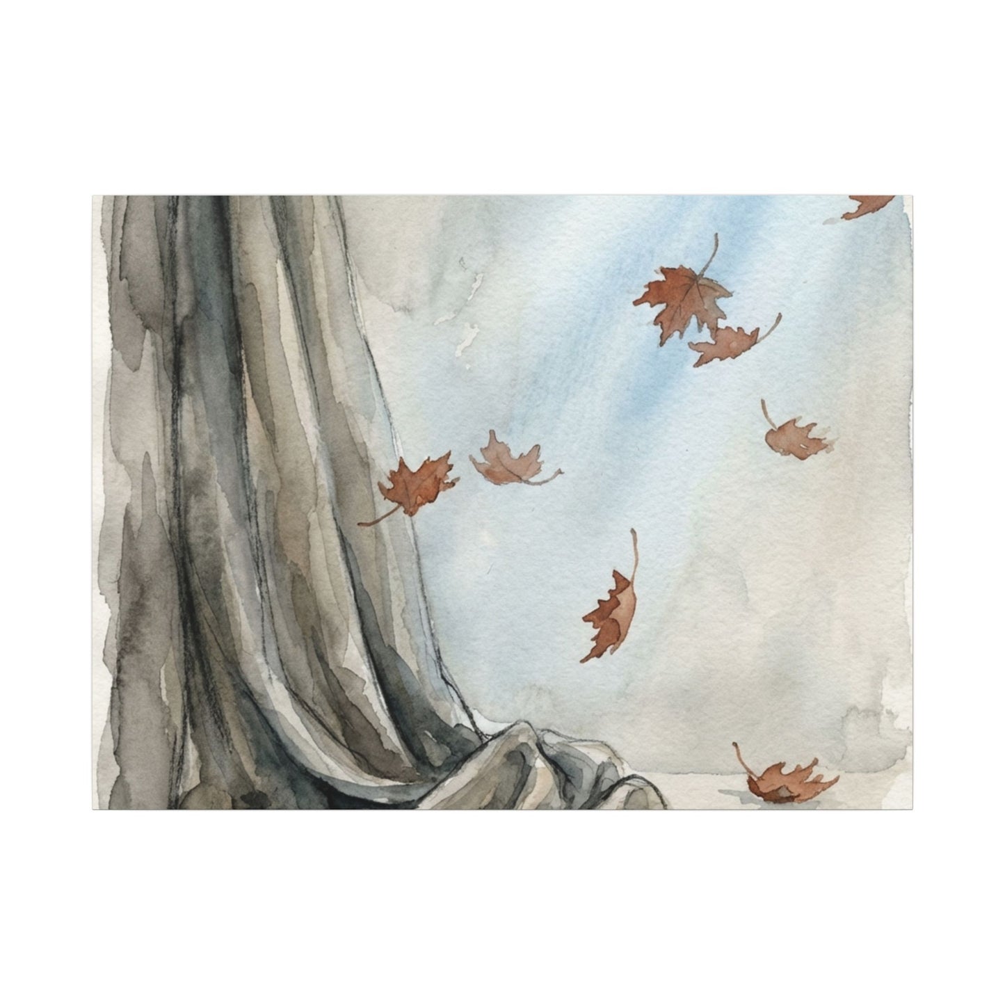 Ma Silk Drape Canvas Art - Japandi Watercolor Art Print