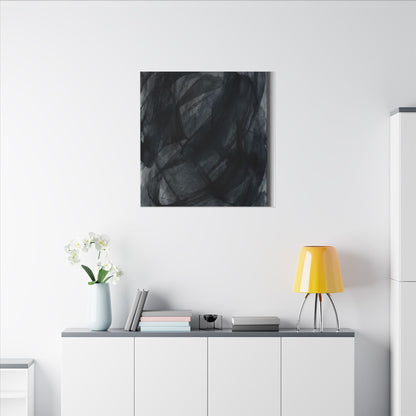 Deep Tones Dark Japandi Charcoal Canvas Art