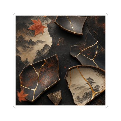 Ma Broken Pottery Sticker - Kintsugi Gold Vein