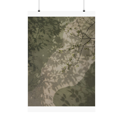Spring Shadow Play Japanese Pattern Wall Art Print | Neutral Decor
