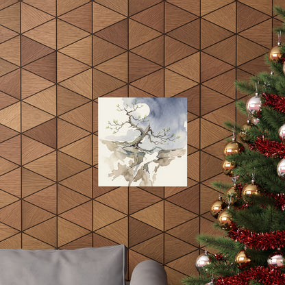 Pine Tree Spring Wall Art Print | Japandi Elegant Design